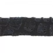Lacet cuir double 10 mm Imitation Crocodile Noir x30cm