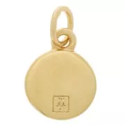 Mini breloque ronde 6 mm - motif tortue - anneau fermé - Plaqué Or 3 microns x1