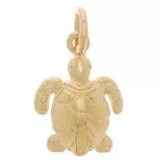 Breloque tortue 13x9 mm avec anneau fermé - Plaqué Or 3 microns x1