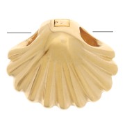 Perle coquillage 7x8 mm - Plaqué Or 3 microns x1