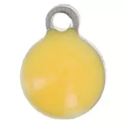 Jaune - Breloques rondes 4.5 mm en résine époxy - Acier inoxydable 304 - Ocre x5 Breloques rondes 4.5 mm en résine époxy - Acier inoxydable 304 - Ocre x5