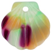 Pendentif coquillage en acétate 16 mm - Ecaille de tortue - Saumon - Violet x1|raw }}