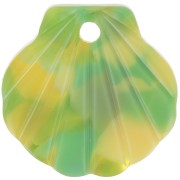 Pendentif coquillage en acétate 16 mm - Ecaille de tortue - Vert - Jaune x1|raw }}