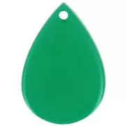 Pendentif goutte 22x15 mm en acétate transparent - Vert foncé x1