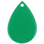 Pendentif goutte en acétate transparent 22x15 mm - Vert foncé x1