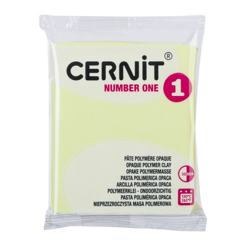 Pâte Cernit Number one opaque - Jaune pastel (n°731) x56gr