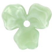 Pendentif fleur 23.5 mm en acétate - Marbré Lichen - Blanc x1