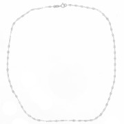 Collier maille Fantaisie alternée rectangle 2.35 mm - Argent 925 x42cm|raw }}