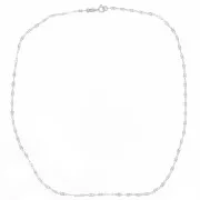 Collier maille Fantaisie alternée rectangle 2.35 mm - Argent 925 x42cm