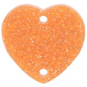 Intercalaire coeur 15x16.5 mm en acrylique - Pailleté orange x1|raw }}