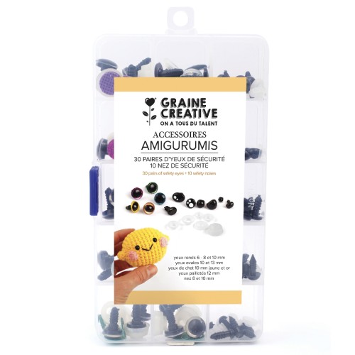 Set de 30 paires d'yeux & 10 nez de sécurité pour peluches et amigurumi