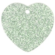 Sequin coeur 15x16.5 mm en acrylique - Pailleté vert mousse x1