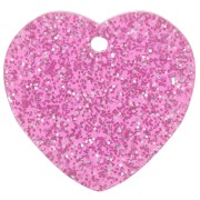 Sequin coeur 15x16.5 mm en acrylique - Pailleté rose x1|raw }}
