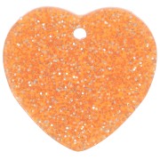 Sequin coeur 15x16.5 mm en acrylique - Pailleté orange x1|raw }}