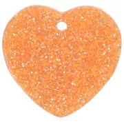 Orange - Sequin coeur 15x16.5 mm en acrylique - Pailleté orange x1 Sequin coeur 15x16.5 mm en acrylique - Pailleté orange x1