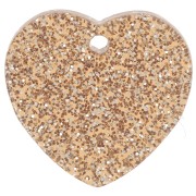 Sequin coeur 15x16.5 mm en acrylique - Pailleté bronze x1|raw }}