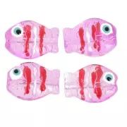 Perle poisson en verre 14x10 mm - Violet x1