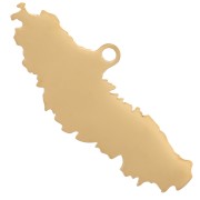 Pendentif Nouvelle-Calédonie 8x20 mm - Acier inoxydable 304L Doré x1