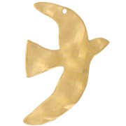 Pendentifs oiseau martelé 36x25 mm exclu Perles&Co - Acier inox 304L Doré x2|raw }}