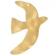 Pendentifs oiseau martelé 36x25 mm exclu Perles&Co - Acier inox 304L Doré x2