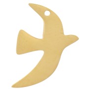 Breloque oiseau 15x10 mm exclu Perles&Co - Acier inoxydable 304L Doré x1