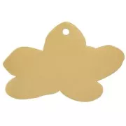 Breloque fleur Pensée 13x20 mm résine époxy - Acier inox 304L Doré - Blanc x1