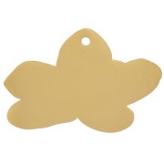 Breloque fleur Pensée 13x20 mm résine époxy - Acier inox 304L Doré - Magenta x1