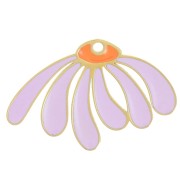 Pendentif marguerite 13.5x20.5 mm résine époxy - Acier inox 304L Doré - Parme x1|raw }}