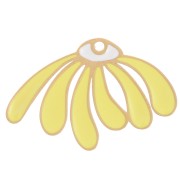 Pendentif marguerite 13.5x20.5 mm résine époxy - Acier inox 304L Doré - Jaune x1|raw }}