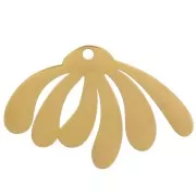 Pendentif marguerite 13.5x20.5 mm résine époxy - Acier inox 304L Doré - Jaune x1