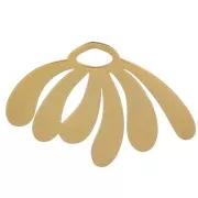 Pendentif marguerite 13x20 mm résine époxy - Acier inox 304L Doré - Blanc x1