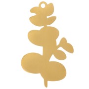 Pendentif eucalyptus 26x16 mm résine époxy - Acier inoxydable 304L Doré - Vert