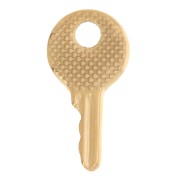 Breloque clé ronde texturée 15x8 mm - Acier inoxydable 304L Doré x1