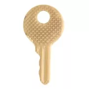 Breloque clé ronde texturée 15x8 mm - Acier inoxydable 304L Doré x1