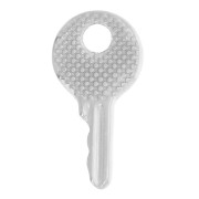 Breloque clé ronde texturée 15x8 mm - Acier inoxydable 304L x1