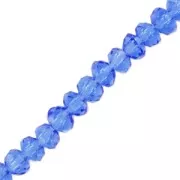 Sapphire - Perles rondelles facettées - rondes aplaties - 3.5x3 mm Sapphire x34cm Perles rondelles facettées - rondes aplaties - 3.5x3 mm Sapphire x34cm