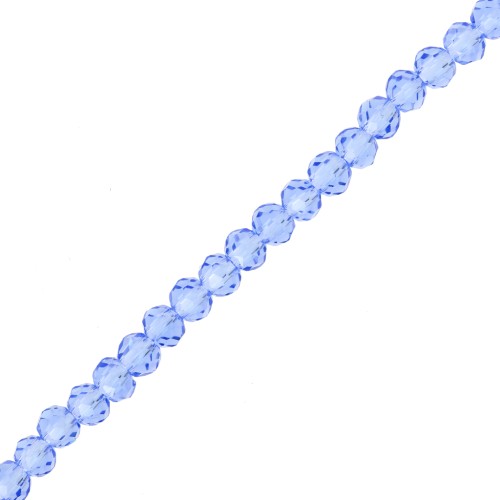 Perles rondelles facettées - rondes aplaties 3.5x3 mm - Light Sapphire x33cm