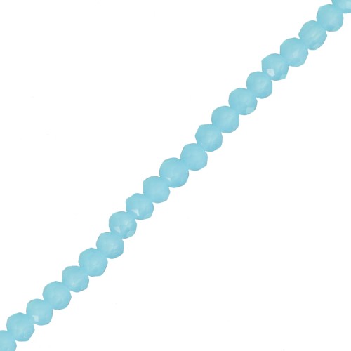 Perles rondelles facettées - rondes aplaties -3.5x3 mm Aquamarine x35cm