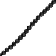 Perles rondelles facettées - rondes aplaties 3.5x3 mm - Jet x36cm