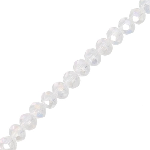 Perles rondelles facettées - rondes aplaties 3.5x3mm - Crystal x32cm