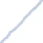 Perles rondelles facettées - rondes aplaties -3.5x2.8 mm Bleu Opal x35cm