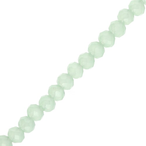 Perles rondelles facettées - rondes aplaties 4.5x3.5 mm - Vert Opal x38cm