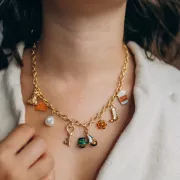 Pendentif clé forme coeur strié 27x11 mm - Acier inoxydable 304L Doré x1