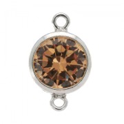 Intercalaire 2 anneaux 11x6 mm Oxyde de Zirconium - Champagne Argent 925 x1