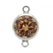 Intercalaire 2 anneaux 11x6 mm Oxyde de Zirconium - Champagne Argent 925 x1