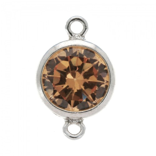 Intercalaire 2 anneaux 11x6 mm Oxyde de Zirconium - Champagne Argent 925 x1