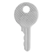 Pendentif clé ronde texturée 25x12.5 mm - Acier inoxydable 304L x1