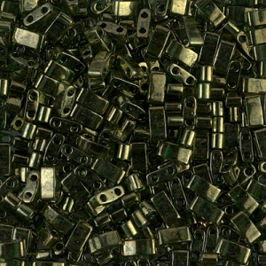 Miyuki Half Tila Beads 5x2.3x1.9 mm HTL-306 - Olive Gold Luster x10g