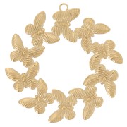 Pendentifs couronne de papillons 34 mm - Acier inoxydable 304L Doré x2|raw }}