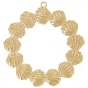 Pendentifs couronne de coquillages 35 mm - Acier inoxydable 304L Doré x2